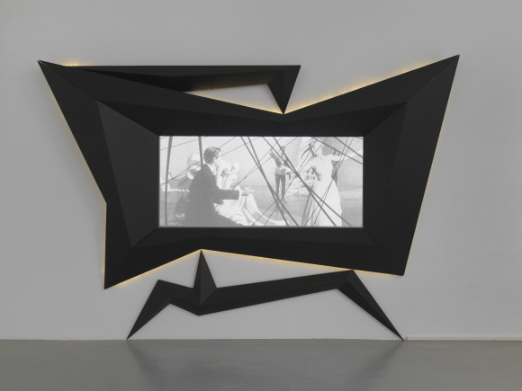 Julian Goethe: Kontakt, 2005, MDF wood, lightnings, Ca. 250 x 400 x 20 cm, © the artist, Photo A. Burger,Zurich